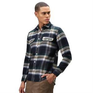 Chemise à carreaux en coton brossé modeste Tissu doux Manches longues Design à carreaux intemporel pour une tenue décontractée de tous les jours - Product Image 3