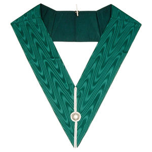 Masonic Regalia Hard <b>Apron</b> Case | Sovereign Master Allied Masonic Degrees <b>Apron</b> Green Ribbon With Gold Trim & Fringe Lambskin - Product Image 6