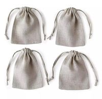 Sacs en toile de jute avec cordon de serrage, sacs-cadeaux, pochettes à bijoux, sacs pour fête de mariage, sac à cordon en coton personnalisé, petit