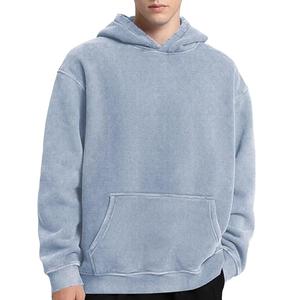 Offre Spéciale personnalisé couleur unie hommes lavage à l'acide sweats à capuche polaire coton mélangé poids lourd surdimensionné moyen lavage à l'acide sweats à capuche 2026 - Product Image 1