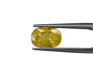 100% naturel chauffé jaune saphir ovale coupe fine qualité 4.61 carat bague taille septembre pierre de naissance pour la fabrication de bague et pendentif - Product Image 1