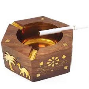 Cenicero de material de madera con luz en T de acero interior Tipo de origen India Tamaño de nogal Experiencia portátil Lugar Modelo Años redondos - Product Image 5