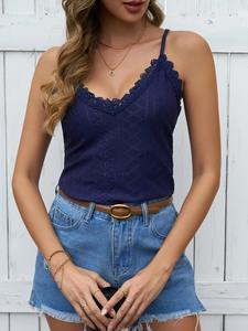 เสื้อชั้นในสตรีลูกไม้คอวีลำลองใหม่ฤดูร้อนเท่และระบายอากาศได้สีบริสุทธิ์เรียบง่ายเหมาะสำหรับสวมใส่ในชีวิตประจำวันในช่วงฤดูร้อน - Product Image 5