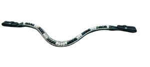 Accessoire de bride équestre en cuir véritable élégant fait main avec bande de sourcils cloutée de perles de luxe personnalisée pour chevaux - Product Image 5