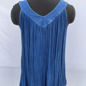 ชุดเดรสผ้าฝ้ายเกาะอกชายหาดไม่มีสายหนังพิมพ์ลายดอกไม้ดอกไม้แขนยาวคอวี - Product Image 1