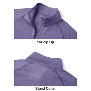 OEM venta al por mayor de logotipo personalizado bordado de alta calidad de los hombres sudaderas con capucha de media cremallera al aire libre pulóver liso cuarto de media cremallera sudaderas - Product Image 4