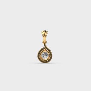 Pendentif en diamant classique rond cultivé en laboratoire 18KT jaune blanc or rose Vintage plaqué rhodium certifié IGI Design élégant intemporel - Product Image 4