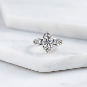 Brilliant Cut Vintage Moissanite Engagement <b>Ring</b> <b>Sterling</b> <b>Silver</b> Gold Prong <b>Set</b> Classic Bridal <b>Ring</b> for Anniversary Birthday - Product Image 2