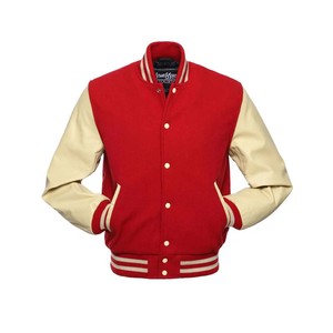 Venta al por mayor de chaqueta de béisbol con logotipo personalizado bordado deportes sueltos Vintage Varsity chaquetas - Product Image 2