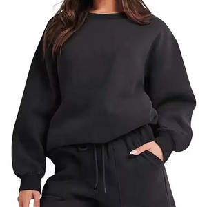 Sweat-shirt confortable pour femme avec col rond polaire manches longues pour l'hiver confort/Texture respirante doux et chaud en peluche - Product Image 3