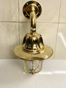 Nautical 1 Piece of Nautical Bulkhead Brass Wall Passageway Ship Bulkhead Lamp Light & Brass Shade - Product Image 6