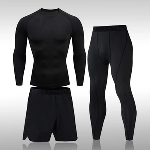 Ensemble de yoga pour hommes de la meilleure qualité avec leggings chemise et short à manches longues respirant course et fitness Quickdry vêtements pour hommes - Product Image 2