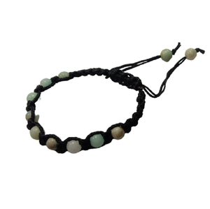 <b>Bracelet</b> Indian Amazonite Stone Crystal Thread <b>Bracelet</b> Natural Gemstone Fashion Jewelry <b>Men</b> and Women Gift Energy Meditation - Product Image 1