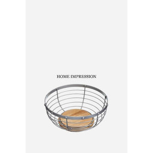 Venta caliente cesta redonda diseño antiguo encimera de Color dorado recubierto estilo geométrico verduras cesta de frutas soporte de alambre de Metal - Product Image 2