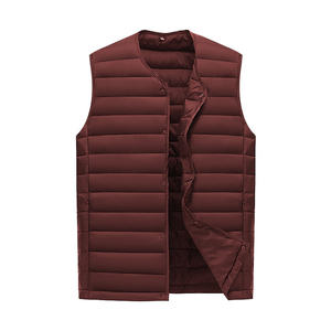 Wholesale Down Vest Warm Cotton-Padded Plus Size Custom Button Men's Winter <b>Coat</b> <b>Heat</b> Designer Puffer Vest puffer jacket - Product Image 1