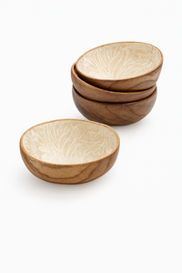Cuenco de esmalte de vid de hoja mínima, plato de mesa de madera de Acacia hecho a mano, organizador elegante para exhibición de comedor, Buffet y Hostware - Product Image 5