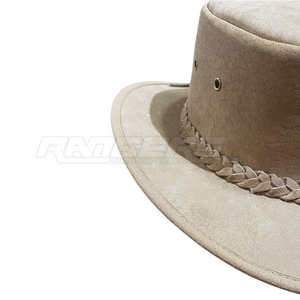 Chapeaux de cowboy en cuir véritable avec bande tressée, chapeaux western de qualité supérieure pour hommes, fournisseur de chapeaux personnalisés, chapeau de cowboy en cuir classique - Product Image 3