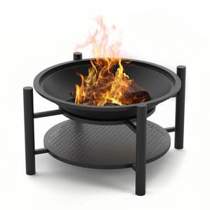 Pozo de fuego de hierro con tapa de malla que garantiza la seguridad de los niños y las mascotas durante las reuniones nocturnas al aire libre en el jardín familiar - Product Image 6