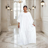 Robe Abaya en satin pour femmes avec broderie dorée, manches chauve-souris amples, longue tunique Kaftan, robe maxi africaine pour femmes, vêtements islamiques