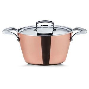 Pure Copper & Stainless Steel Casserole Dish With Lid Ovenproof Lotus Blossom Pattern And Gold Toned Decorative Metal Stand - Product Image 2
