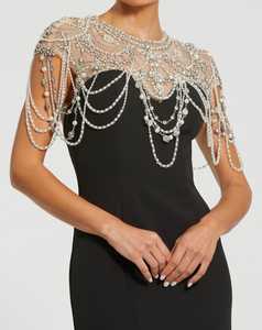 ชุดราตรีทรงเอไลน์แบบไม่มีแขน ยาวกรอมพื้น ผ้าทูลล์ แต่งลายปักเลื่อม สำหรับงานปาร์ตี้และงานเลี้ยงค็อกเทล - Product Image 1