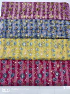 Tela de seda Tebby Premium con Zari y detalle de secuencia Ideal para confección y material de ropa de mujer - Product Image 2