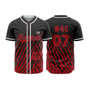 Maillot de baseball pour hommes de haute qualité en gros personnalisé, imprimé par transfert thermique, polyester/coton, respirant, évacuant l'humidité - Product Image 3