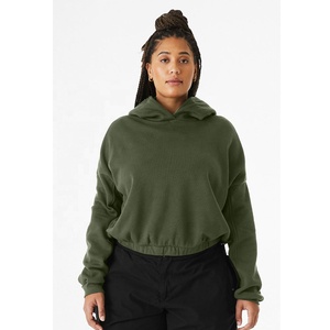 SUDADERA CON CAPUCHA DE FONDO CINCHED PARA MUJER FWD Estilo de moda algodón más suave dobladillo elástico de gran tamaño Sudadera con capucha de longitud media Suéter transpirable - Product Image 6