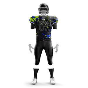 Maillots de football américain antibactériens respirants en polyester 100% personnalisés ensemble de shorts à séchage rapide transfert de chaleur imprimé de grande taille - Product Image 2