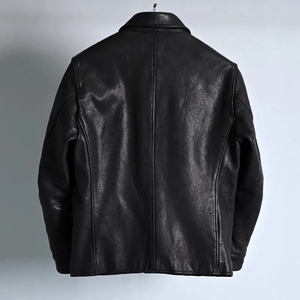 เสื้อโค้ทผู้ชายสุดหรูสำหรับฤดูหนาว, เสื้อแจ็คเก็ตหนังแกะแท้สีสว่าง - Product Image 3