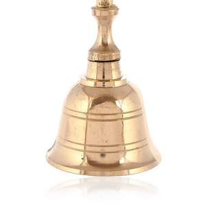 กระดิ่งมือทองเหลืองดีไซน์เรียบ Mandir Ghanti Puja Handbell สำหรับบ้านวัดสวดมนต์พิธีกรรมทางศาสนาของตกแต่งและของขวัญ - Product Image 2