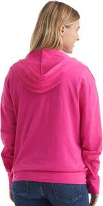 Vente en gros de sweat-shirt à capuche zippé confortable et décontracté de couleur unie à manches longues et col rond pour femmes 100% coton au meilleur prix - Product Image 3