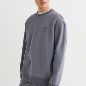 Slim Fit Winter Fleece Sweatshirts for Man <b>Blue</b> Color Plain Dyed Customized Logo Printed Wholesale Sweatshirts - Product Image 1