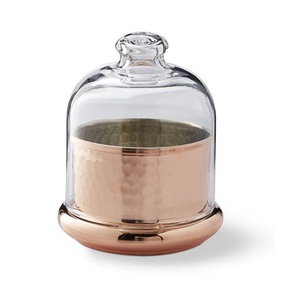 Pot à bougie le plus vendu en métal texturé de haute qualité avec dessus de table en cuivre - Product Image 6