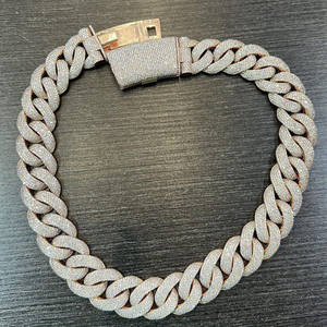 Pulsera Cubana de Lujo con Moissanita de 44 Quilates, Joyería Hip Hop, Acabado en Rodio, Plata de Ley, Oro Rosa, Estilo Diamante VVS, Regalo - Product Image 1