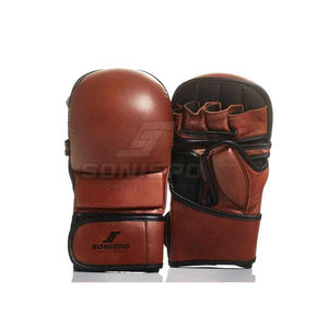 Gants MMA lacés en cuir au design personnalisé pour l'entraînement des adultes, respirants à basse quantité minimale de commande - Product Image 5