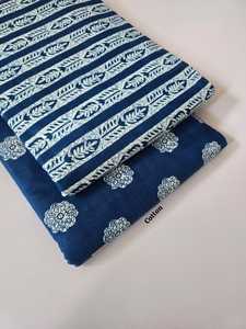 Conjunto de Tela Vaquera de Algodón Estampada Jaipuri sin Costuras en la Parte Superior e Inferior |   Algodón 60*60 |   1 Lote 5m Superior 5m Inferior |   Traje para Niña - Product Image 3