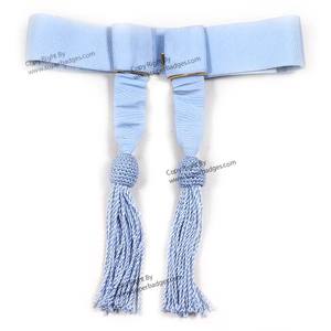 Ceintures et ceintures brodées de cérémonie OEM Ceinture d'uniforme bleue faite à la main avec décoration en dentelle et glands vente en gros - Product Image 3