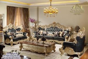 Juego de Sofás de Madera de Teca Pulida, Tallada a Mano, Estilo Clásico Moderno, Personalizado, de 8 Plazas, con Mechones, para Sala de Estar - Product Image 5