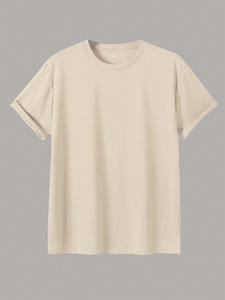 Camisetas de Manga Corta Casuales de Algodón 100% Personalizadas al por Mayor, Cuello Redondo, Color Sólido, Ropa para Hombre - Product Image 4