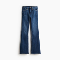 Pantalon évasé en jean pour femme de qualité supérieure, taille haute, coupe bootcut, délavé, confortable, en coton doux, écologique, foncé, décontracté