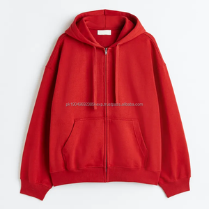 Sudadera con capucha de algodón con cremallera para hombre, estilo oversize, con hombros caídos, estampado puff, estilo streetwear, para mí - Product Image 4