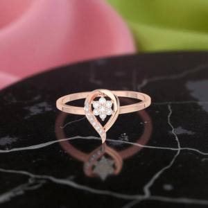 Juego de puntas de diamante de corte redondo cultivado en laboratorio de 0,08 quilates, aspecto ligero y aireado, anillo Unisex de moda de Plata de Ley 925 - Product Image 4