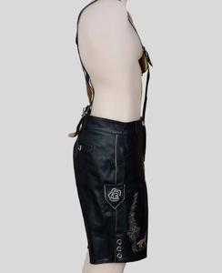 Lederhosen Nappa Nappa แบบพรีเมี่ยมสไตล์เยอรมันวินเทจสำหรับผู้ชาย - Product Image 2
