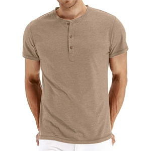 Haute qualité hommes décontracté 100% coton T-Shirt Design personnalisé couleur unie à manches courtes Slim Fit léger respirant - Product Image 4