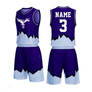 Uniformes de Baloncesto al Por Mayor de Último Diseño, Conjunto Transpirable para Adultos con Estampado por Sublimación, Diseño Personalizado, 100% Poliéster, Secado Rápido - Product Image 2