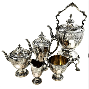 Juego de té de café Chapado en plata del fabricante indio para bodas, uso en el hogar u hotel, precio barato al por mayor de proveedor indio - Product Image 5