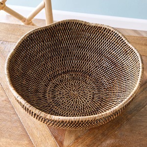 Panier à fruits en rotin avec bord ondulé, panier de rangement fait main, vente en gros, écologique, fabriqué au Vietnam - Product Image 5