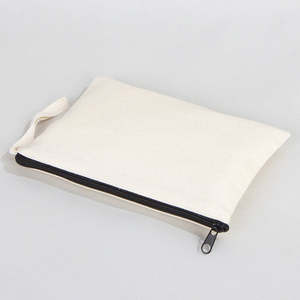 Simple Zippered Cotton Clutch Bag 8x6 Eco-Friendly Denim Cosmetic <b>Case</b> Eco-Friendly <b>Makeup</b> Organizer Bag - Product Image 2
