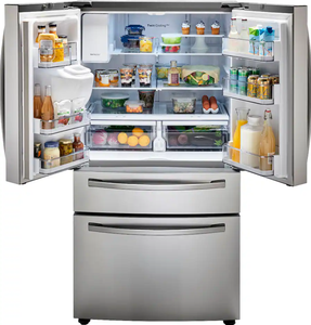 Qualité supérieure 28 Cu. Réfrigérateur intelligent à portes françaises 4 portes avec tiroir FlexZone en acier inoxydable - Product Image 3